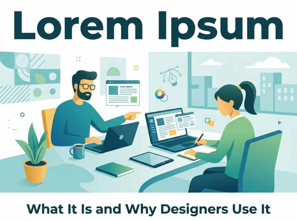 Lorem Ipsum placeholder text filling a design mockup