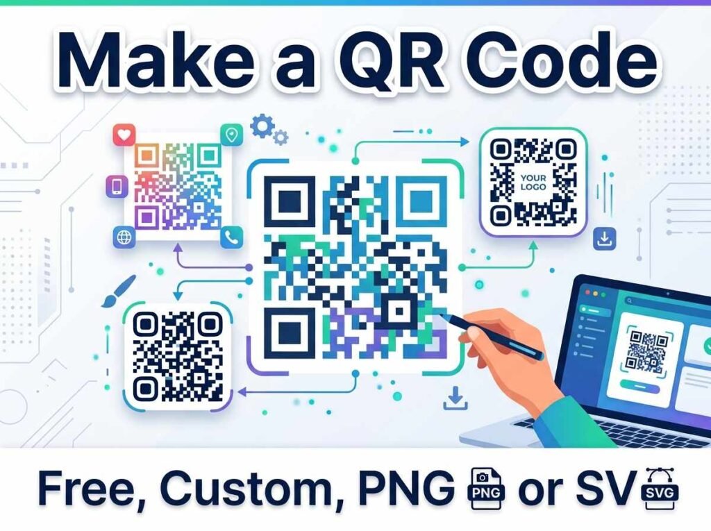A custom QR code being generated for a website link