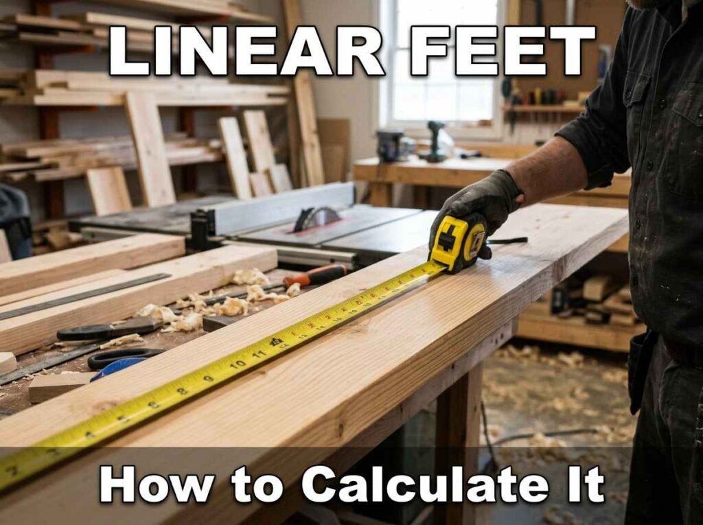 Measuring boards to calculate total linear feet