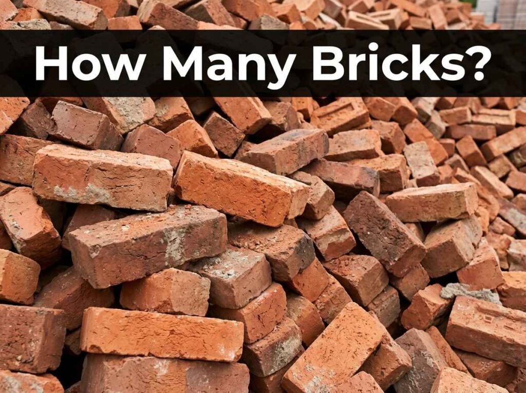 Brick wall with measurements for estimating brick quantity