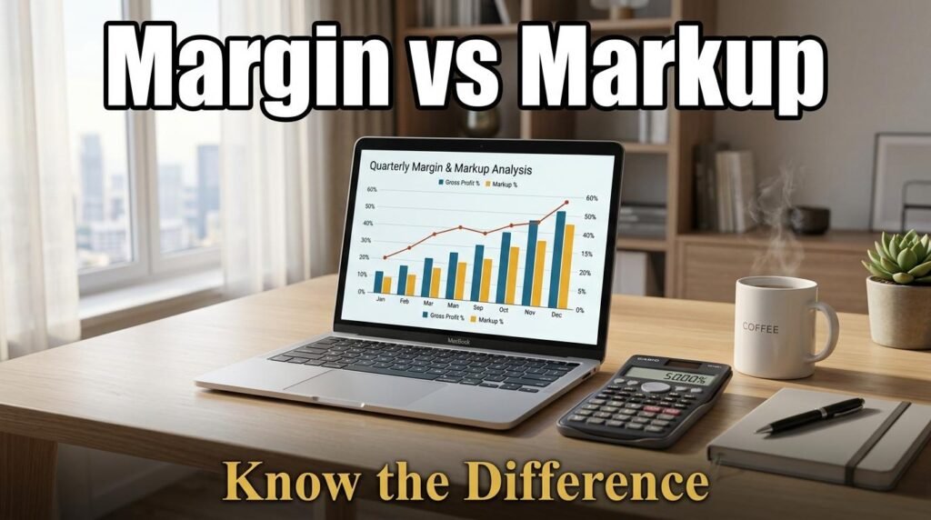 Side-by-side comparison of margin and markup percentages on the same product