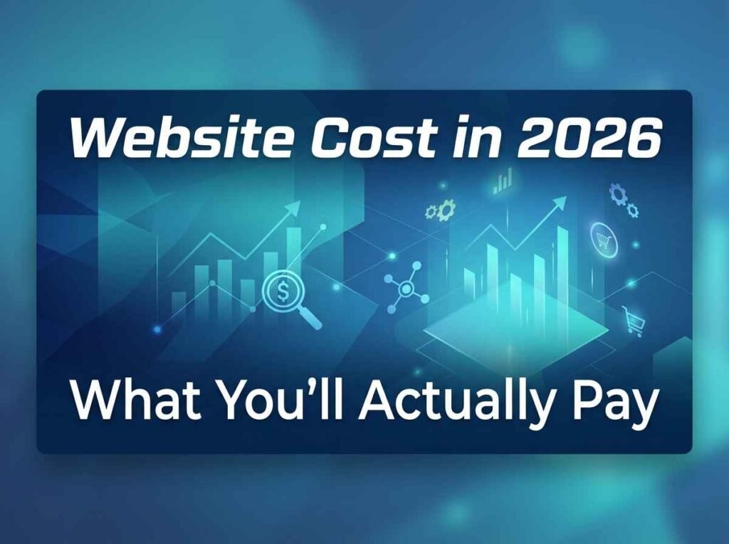 Price breakdown showing how much a website costs by type and features